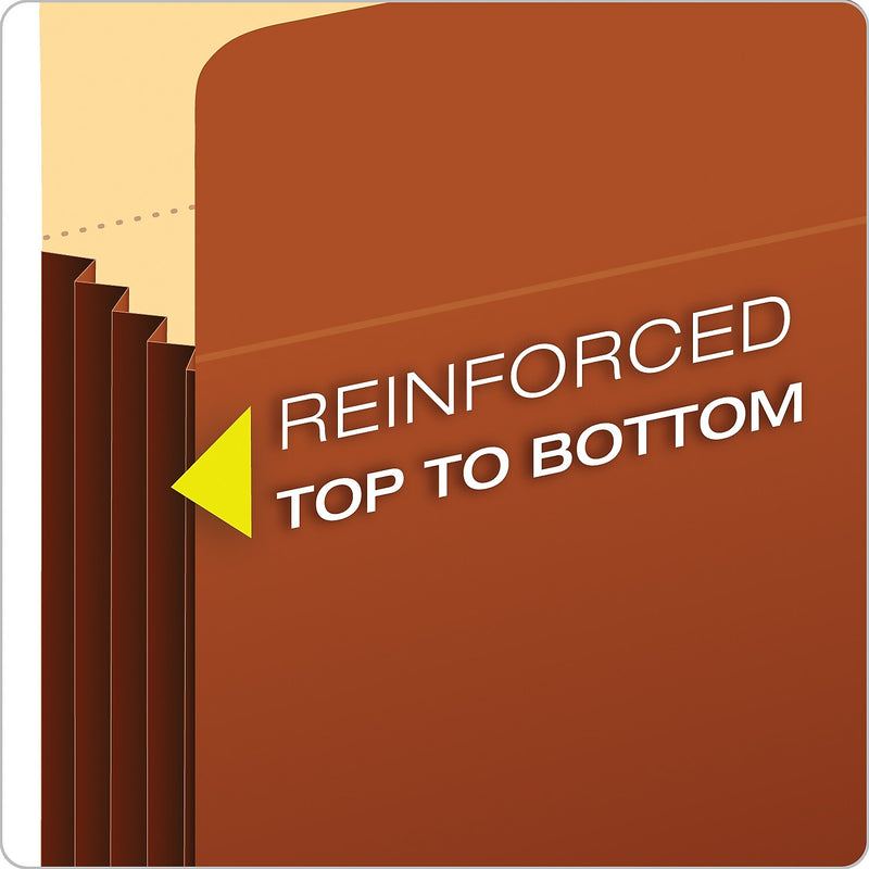Pendaflex Reinforced File Pocket, 3 1/2" Expansion, Legal Size, Brown, 10/Box (64264)