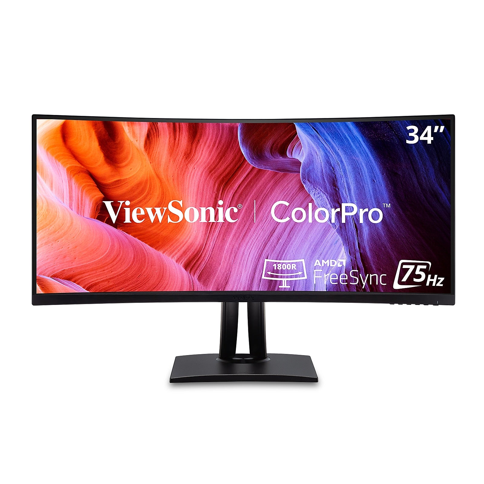 ViewSonic ColorPro 34" Curved 75Hz LED Monitor, Black (VP3456A)