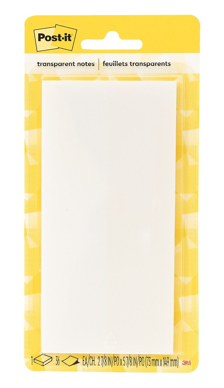 Post-it Super Sticky Notes, Transparent, 30 Sheets/Pad (636-TRSPT)