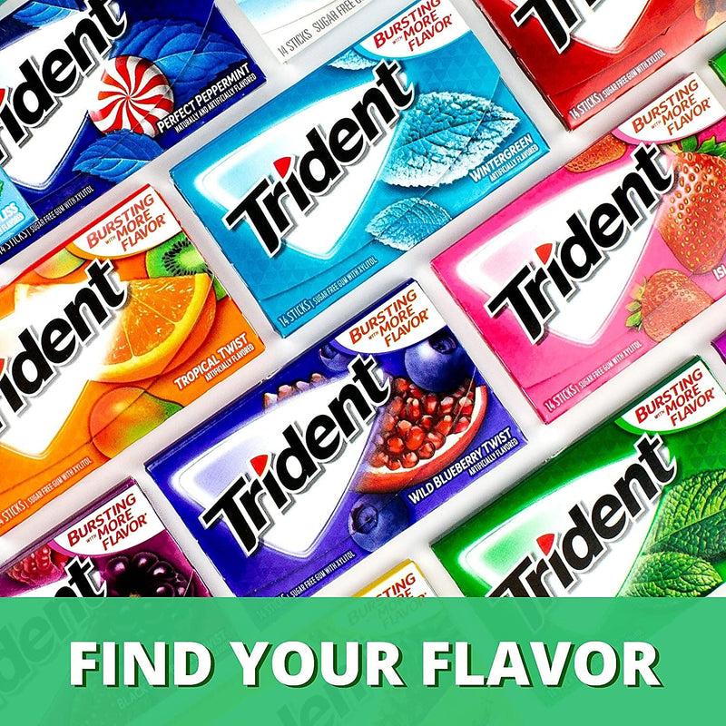 Trident Sugar Free Spearmint Gum, 14 Pieces/Pack, 12/Packs (VAM05017)