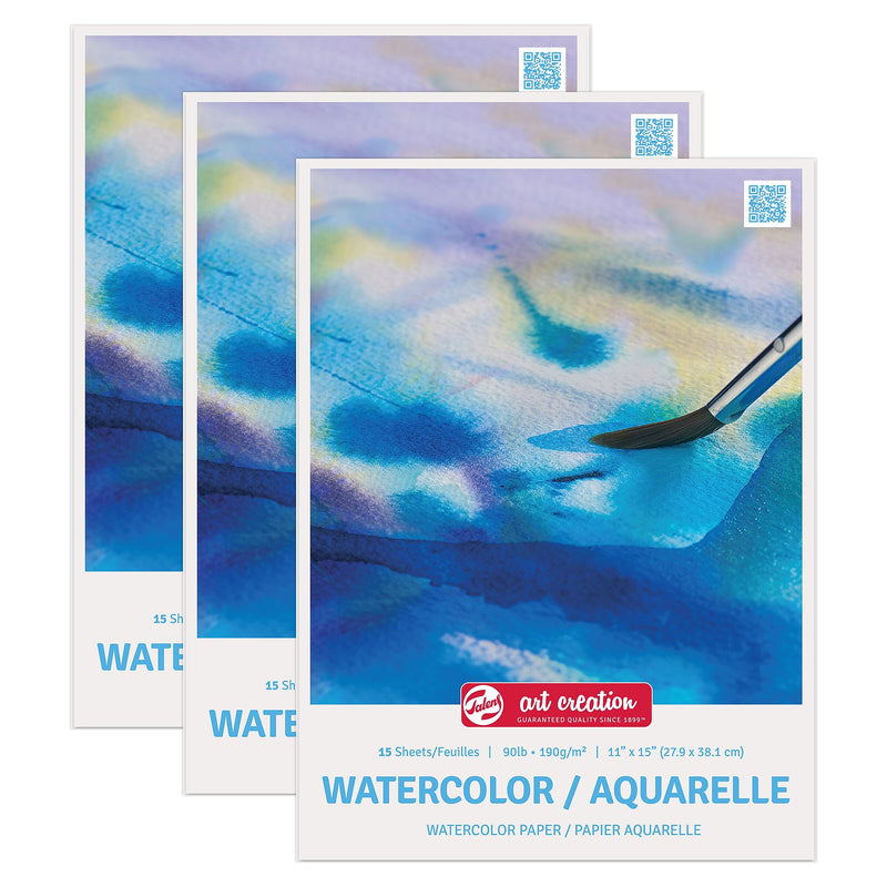 Talens Art Creation 11" x 15" Watercolor Sketch Pad, 15 Sheets/Pad, 3/Bundle (TLN9317802M-3)