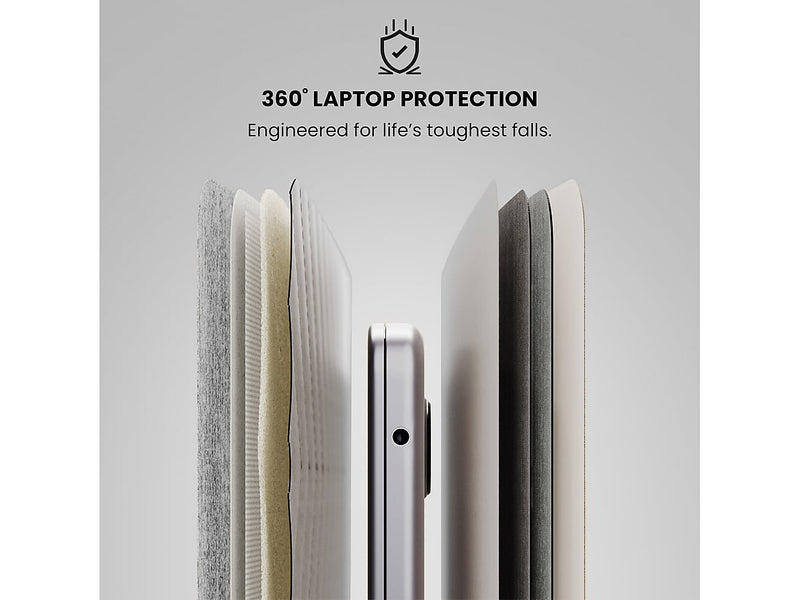 JOURNEY NEXA 16" Faux Leather Laptop Sleeve, Dove Gray (JWCS16LG)