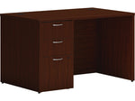 HON Mod 48"W Single-Pedestal Desk, Traditional Mahogany (HLPLDS4830BBFTM1)