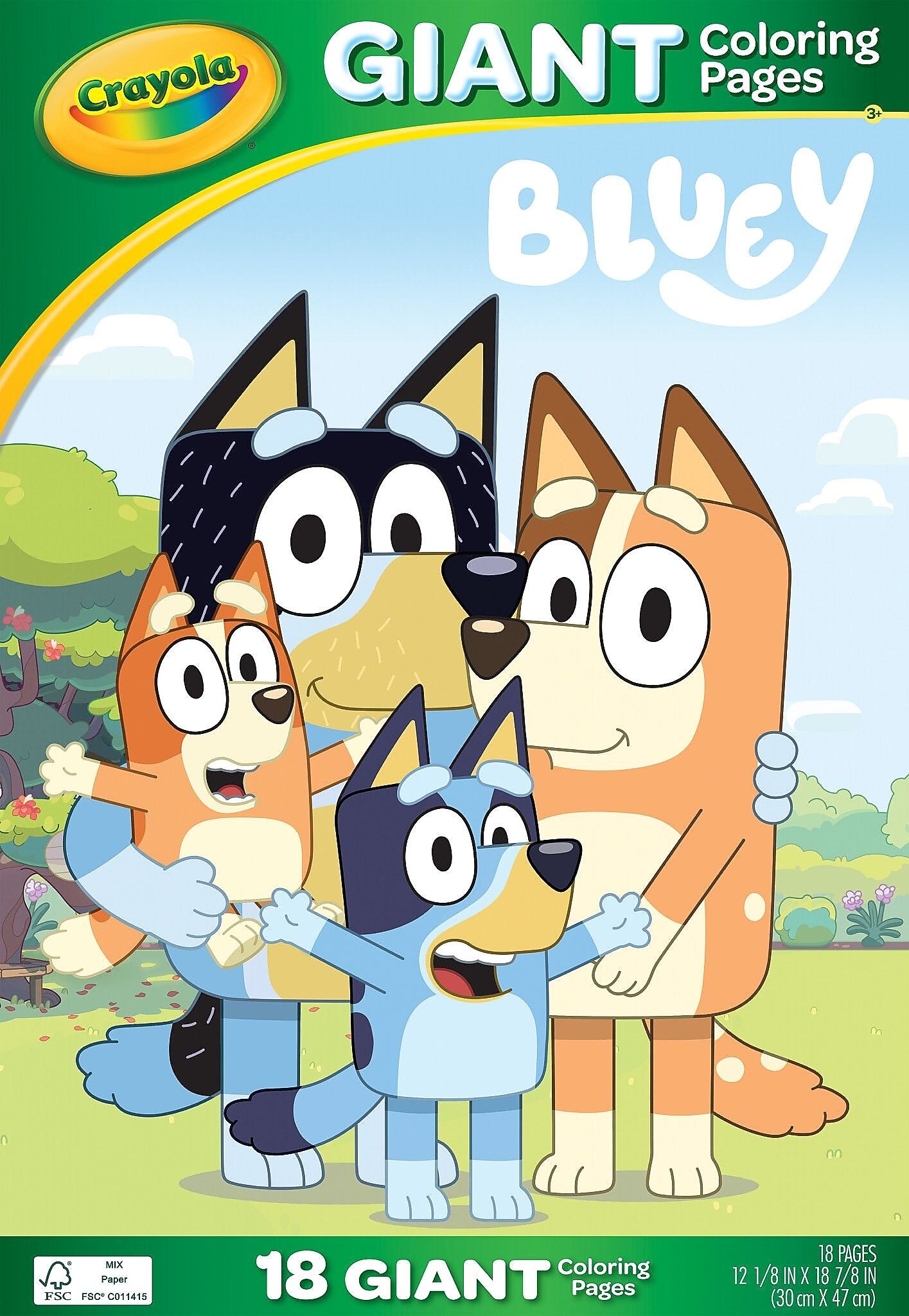 Crayola Bluey Giant Coloring Pages, 18 Pages (04-2663)