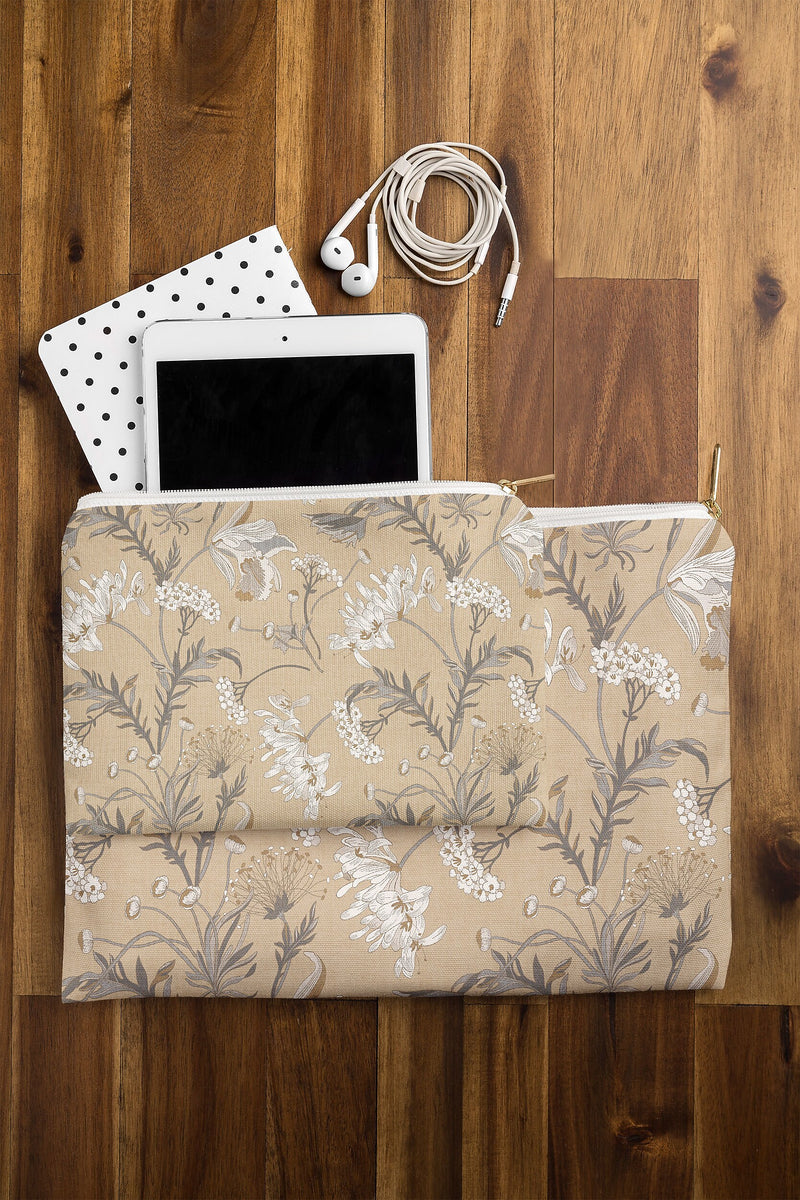 DENY Designs Poesie French Garden 8.5" Polyester Travel Pouch, Water Resistant, Multicolored (88087-WPOFSM)
