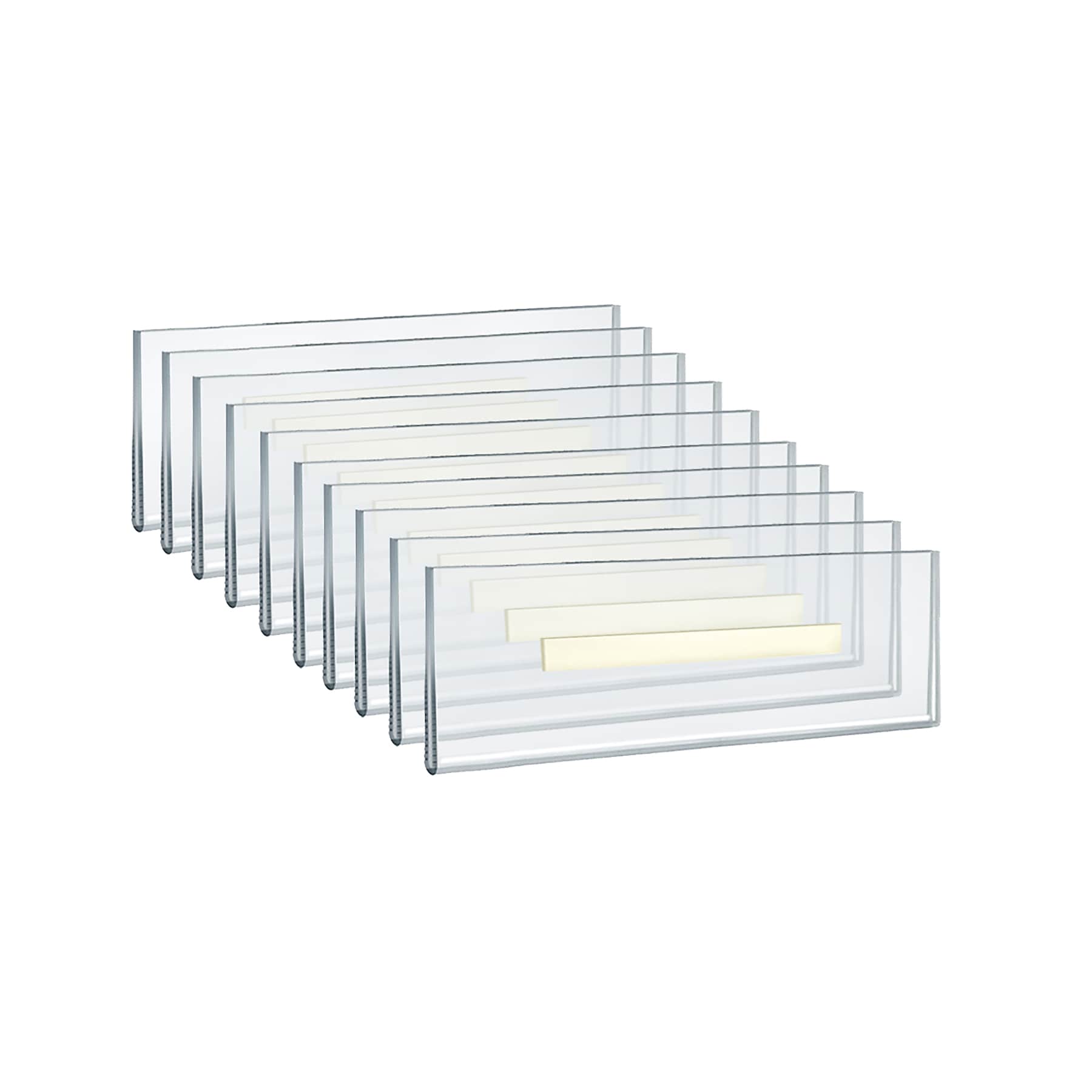 Azar Nameplate Holder, 8.5" x 2.5", Horizontal, Wall Mounted, Clear, Acrylic, 10/Pack (122018)