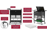 Luxor Metal Mobile File Cart with Swivel Wheels, Black/Gray (UCWS003)