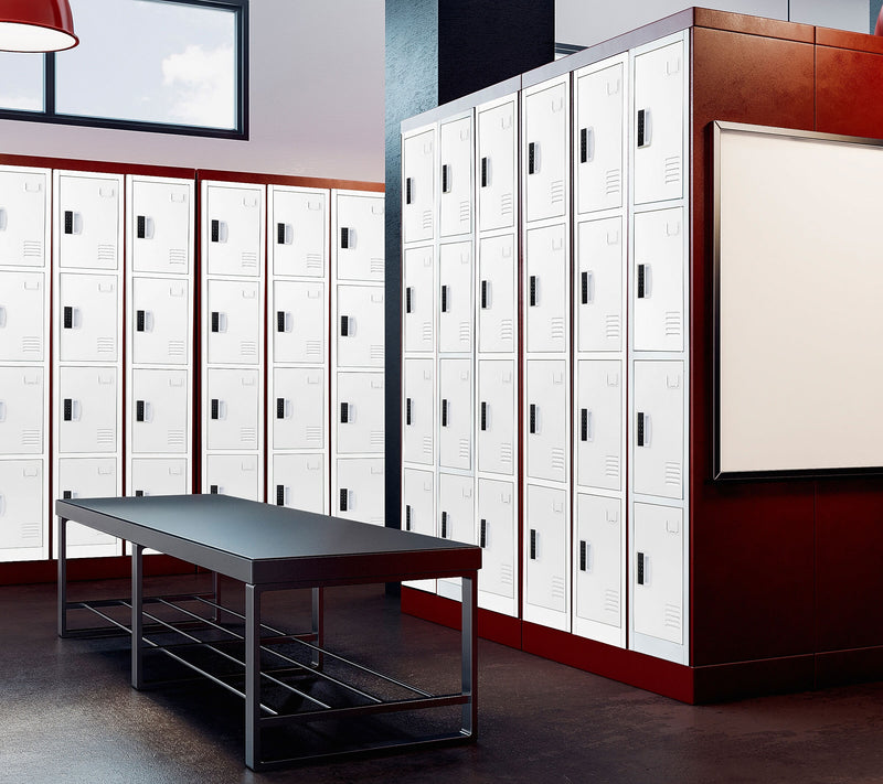 AdirOffice 72"H 4-Tier White Storage Locker (ADI629-204-WHI-DL)