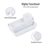 Mind Reader 8-Piece Plastic Drawer Organizer, White (8INTBOX-WHT)