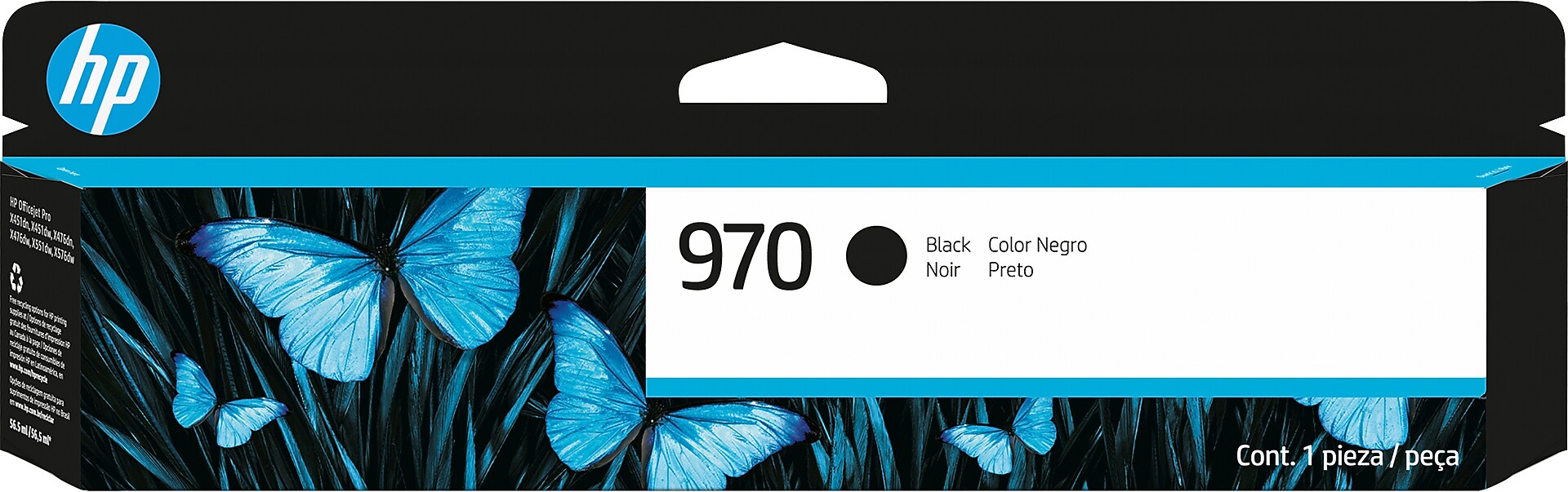 HP 970 Black Standard Yield Ink Cartridge, Prints Up to 3,000 Pages (CN621AM)