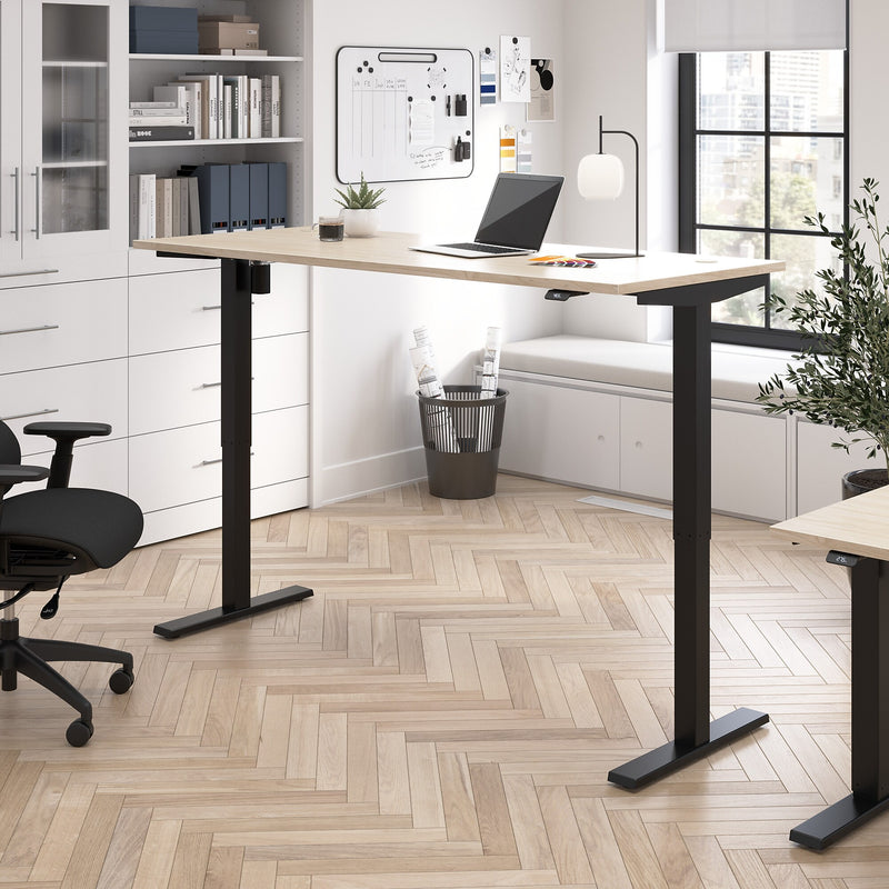 Bush Business Furniture Move 40 Series 72"W Electric Adjustable Standing Desk, Natural Elm/Black Powder Coat (M4S7230NEBK)
