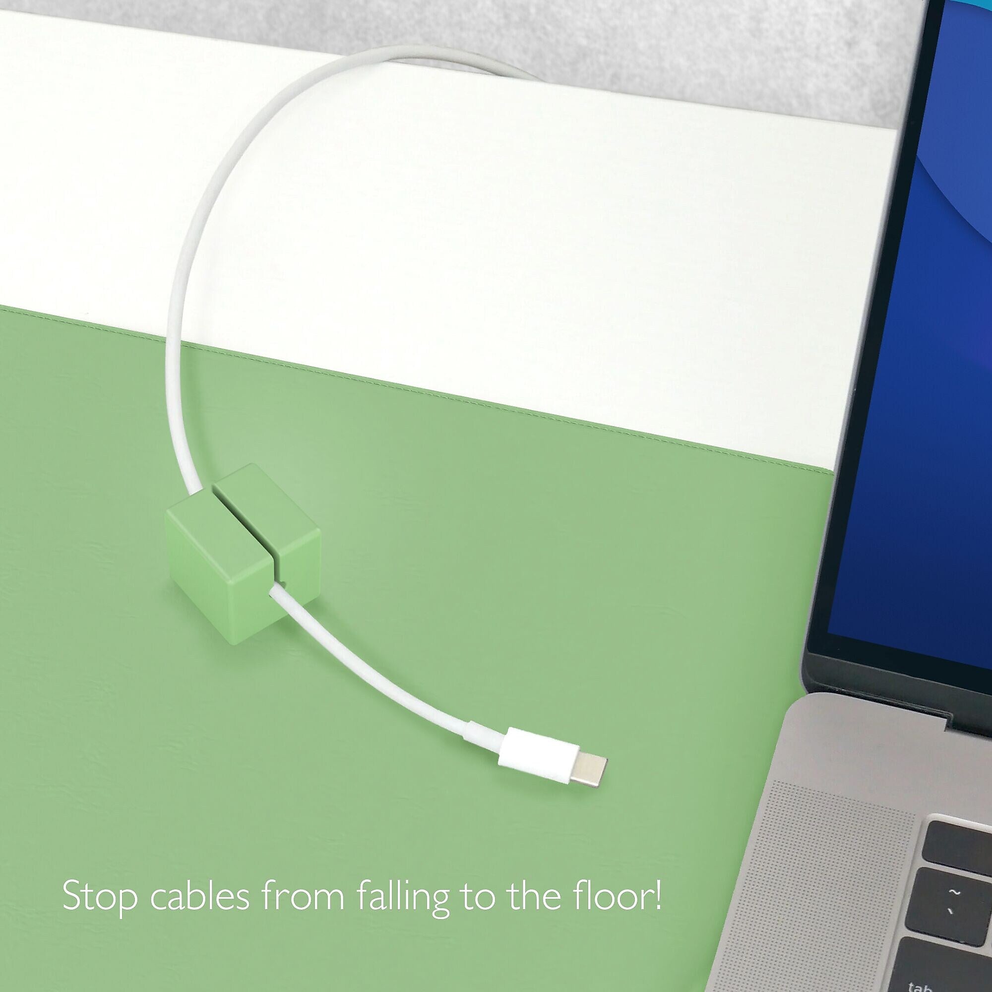 Function101 Cable Blocks, Magnetic Cable Organizers, Green, 3/Pack (F101-CBXR3)