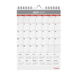2025-2026 Staples 8" x 11" Academic Monthly Calendar, Gray/Red (ST62815-25)