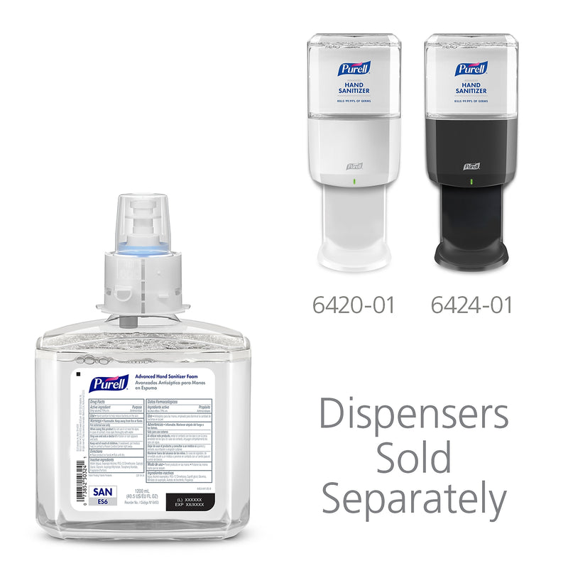 PURELL Advanced 70% Alcohol Foaming Hand Sanitizer Refill for ES6 Dispenser, 1200 mL, 2/Carton (6453-02)