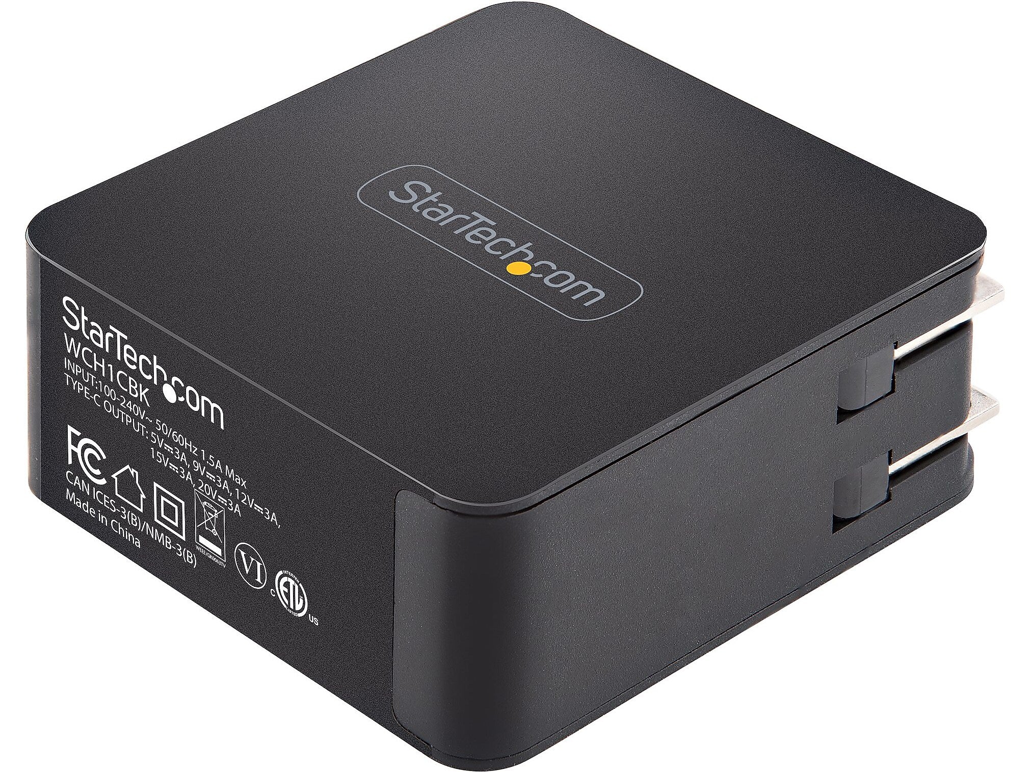 StarTech USB-C Wall Charger, Black (WCH1CBK)
