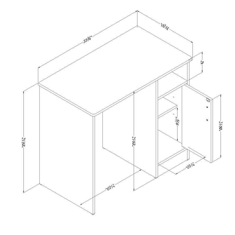 South Shore Axess 34"W Small Desk, Pure White (7250075)