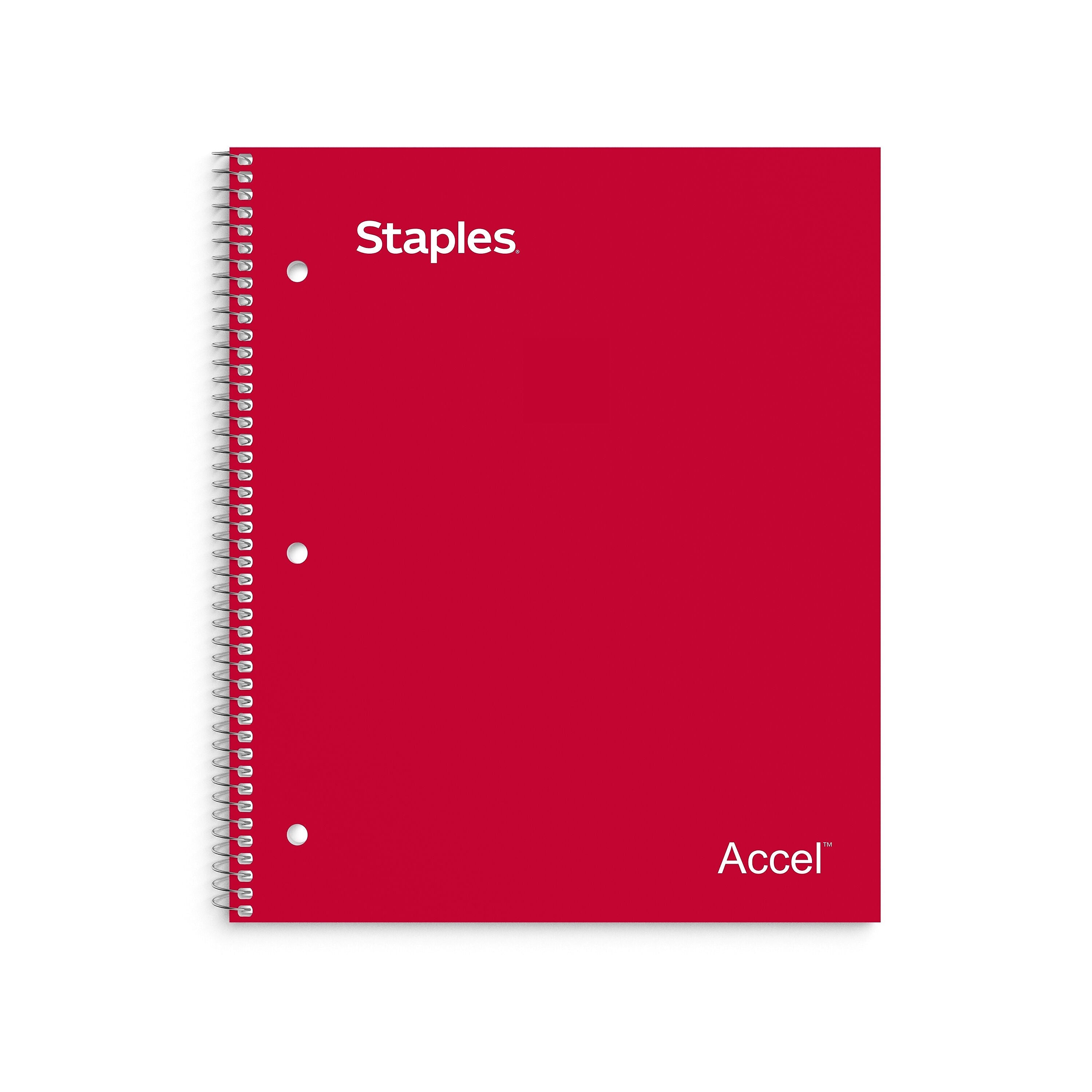Staples Premium 1-Subject Notebook, 8.5" x 11", Graph Ruled, 100 Sheets, Red  (TR58324)
