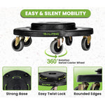 Alpine Industries Round Trash Can Dolly, 500 lb. Weight Capacity Black, 2/Pack (ALP471-32-DOLLY-2PK)