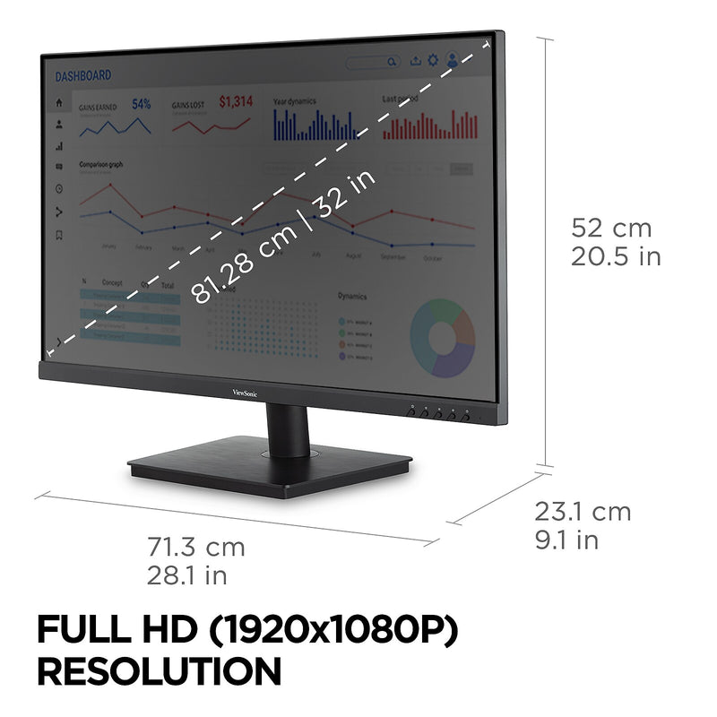 ViewSonic 32" 75Hz LED Monitor, Black (VA3209M)
