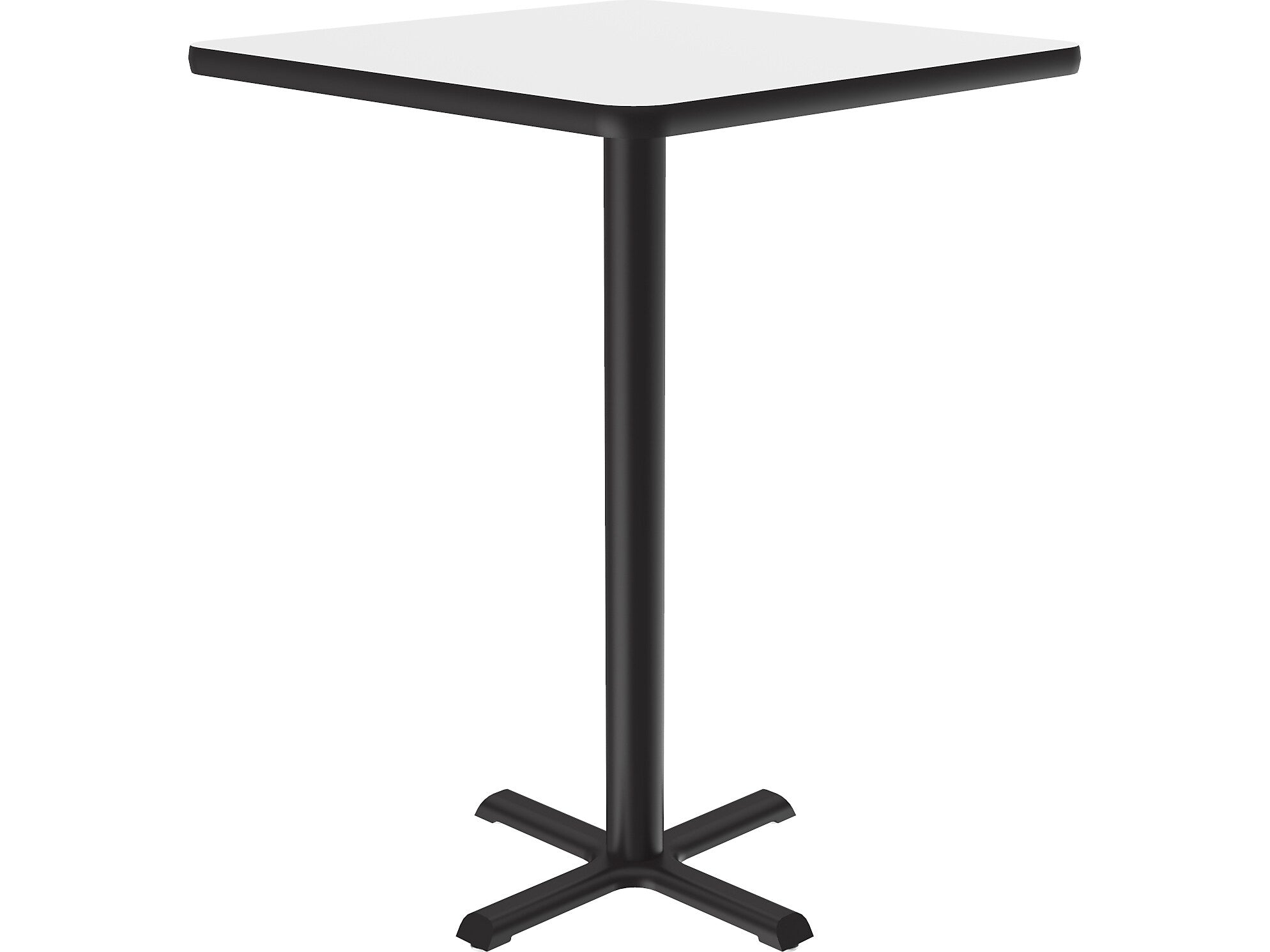 Correll Square-Shaped Dry-Erase Markerboard Cafe Table, 24" x 24", Frosty White/Black (BXB24DES-80)