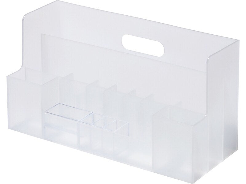 LIKE-IT Stackable Landscape Desktop Organizer Assortment, Translucent White, 3 Pieces (MX9203_9202_9201)