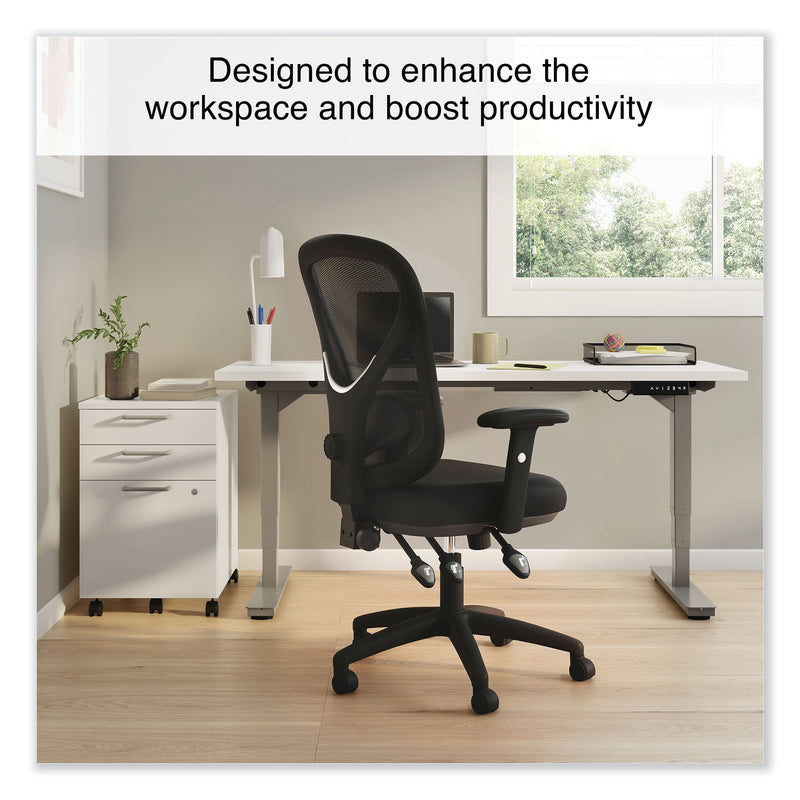 Alera Aeson Series Height Adjustable Arm Fabric Task Chair, Black (ALEAS42M14)