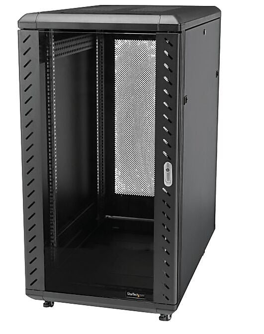 StarTech 4-Post 18U Server Rack Cabinet, Lockable 19" Data Rack Cabinet for Computer (RK1836BKF)