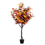 Nearly Natural 5' Autumn Smoky Maple Artificial Fall Tree (T4826)