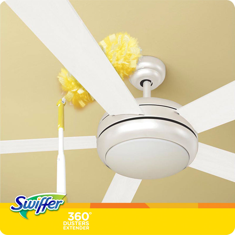 Swiffer 360 Durable Heavy Duty Fiber Dusters with Extendable Handle Kit, White/Yellow, 3/Pack (44750)