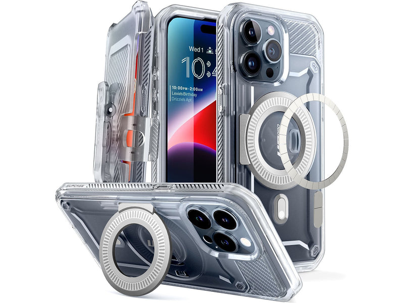 SUPCASE Unicorn Beetle PRO MAG Rugged Case for iPhone 15 Pro, Shock-Absorbing, Clear (SUP-iPhone2023Pro-6.1-MagPro-SP-Clear)