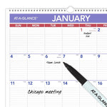 2026 AT-A-GLANCE 15.5" x 22.75" Monthly Dry Erase Wall Calendar, White/Purple (PMLM03-28-26)