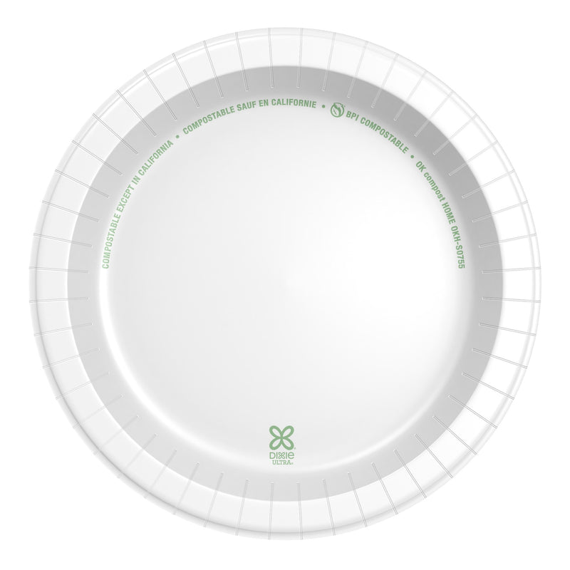 Dixie Ultra 8.5" Paper Plates, White, 125 Plates/Pack, 4 Packs/Carton (SXP9W)