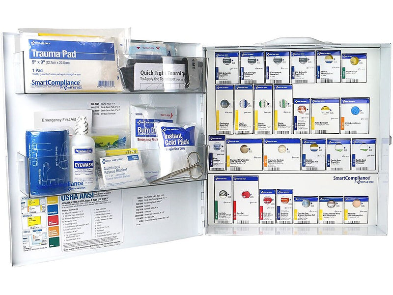 SmartCompliance Metal First Aid Cabinet, ANSI Class B, 100 People, 344 Pieces (91377)