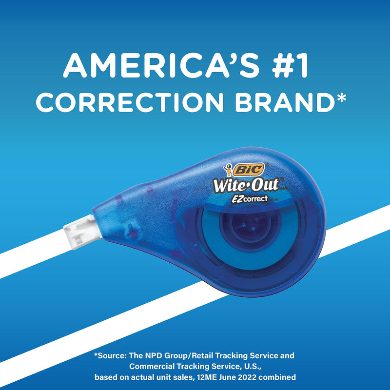 BIC Wite-Out EZ Correct Correction Tape, White, Pack of 6 (BICWOTAPP11-6)
