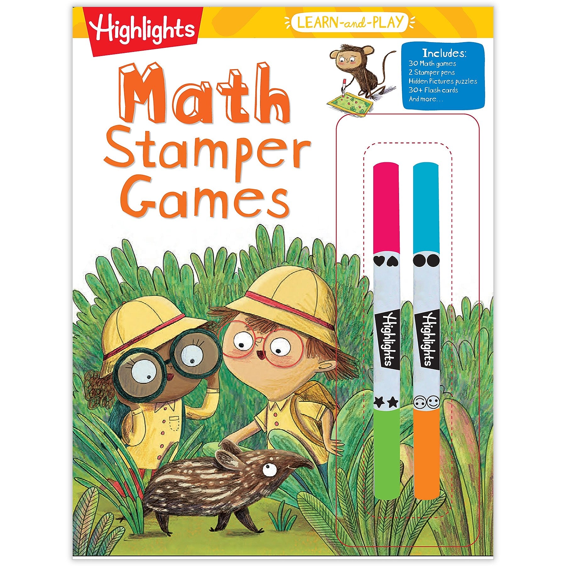 Highlights Learn-and-Play Math Stamper Games Activity Book