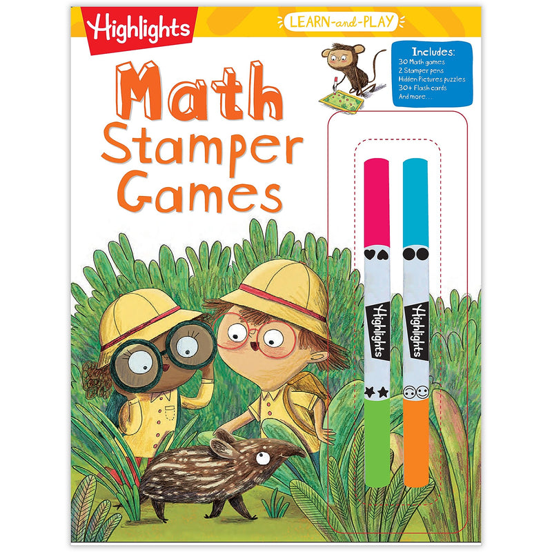 Highlights Learn-and-Play Math Stamper Games Activity Book