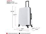 DUKAP Adly 28" Hardside Suitcase, 4-Wheeled Spinner, TSA Checkpoint Friendly, White (DKADL00L-WHI)