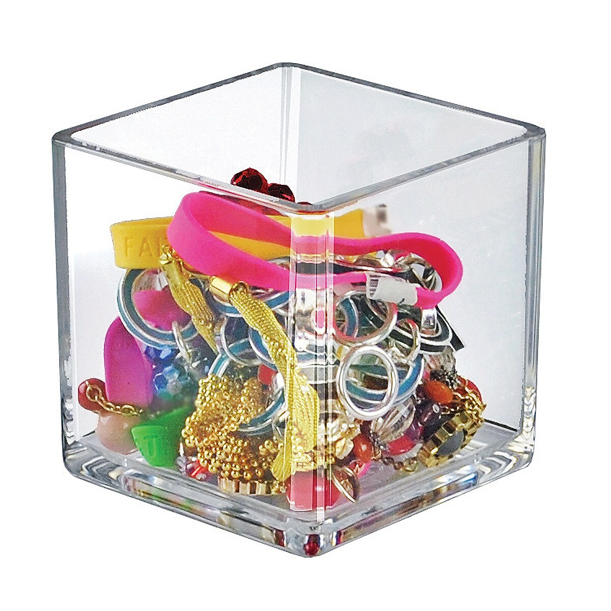 Azar Displays Cube Crystal Styrene Bin