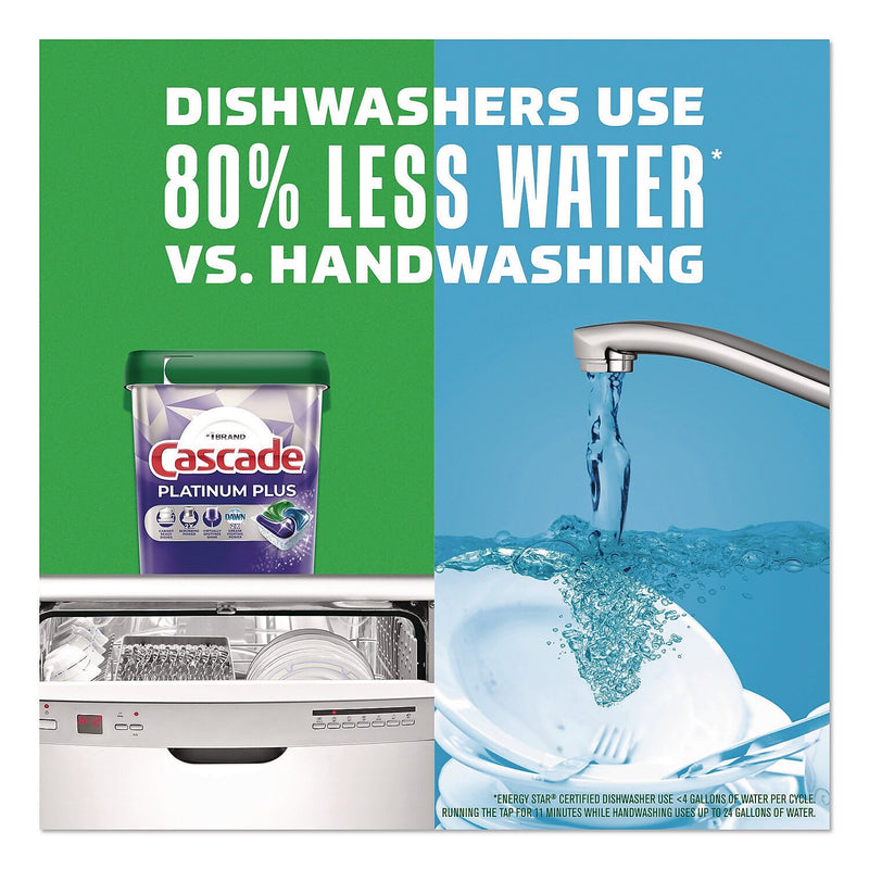 Cascade Platinum ActionPacs Dishwasher Detergent, Fresh Scent, 14 oz., 26 Pacs/Pack, 4 Packs/Carton (80797184)
