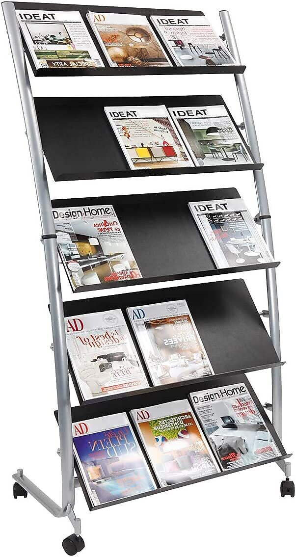 Alba Literature Holder, 9.4" x 12.6", Black Metal (DD5GM)