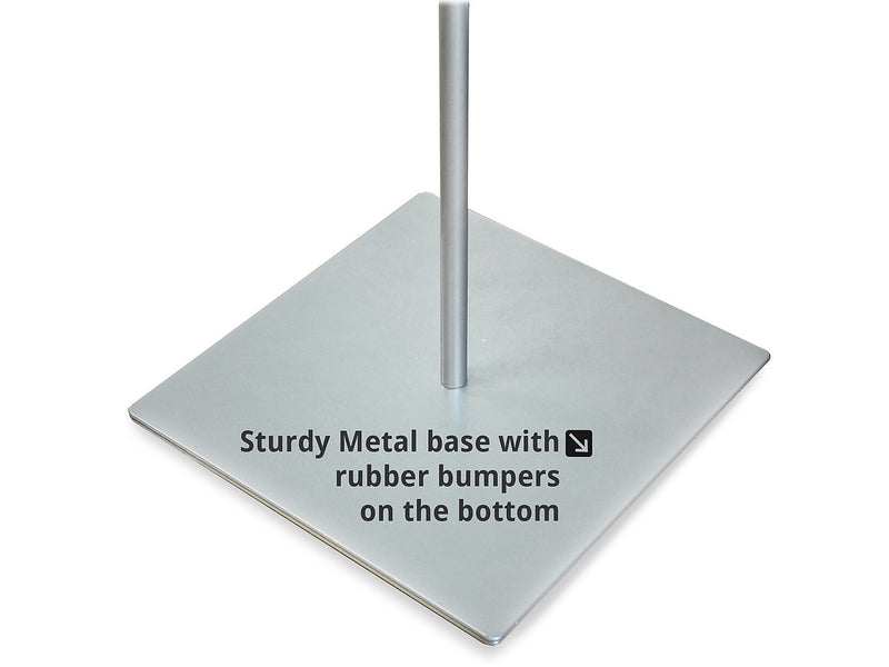 Azar Sign Holder, 12" x 62.5", Vertical, Freestanding, Clear/Silver, Acrylic (300868)