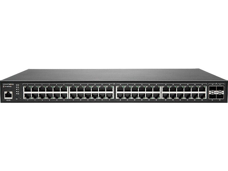 SonicWALL 48-Port Gigabit Ethernet Managed Switch, 176 Gbps, Black (02-SSC-2466)