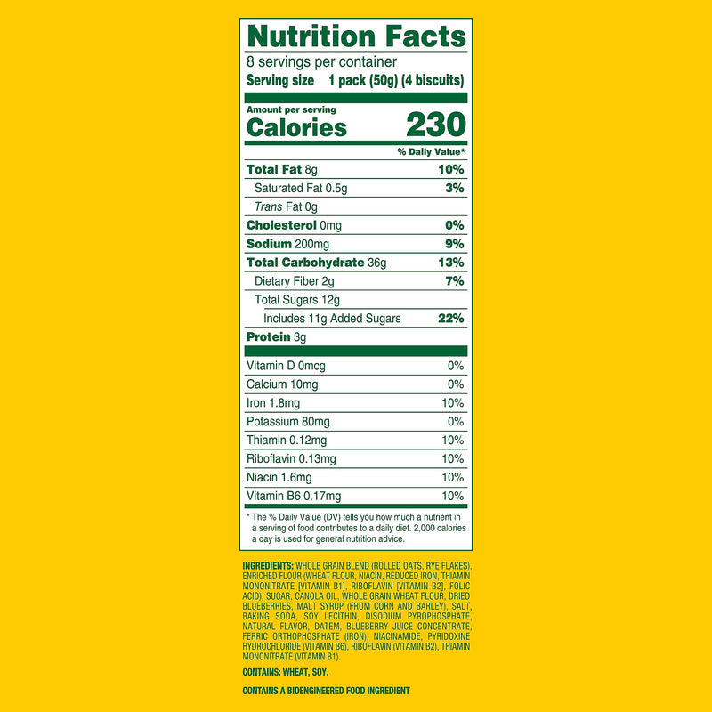 BelVita Blueberry Breakfast Bar, 1.76 oz., 8 Bars/Box (GEN02908)