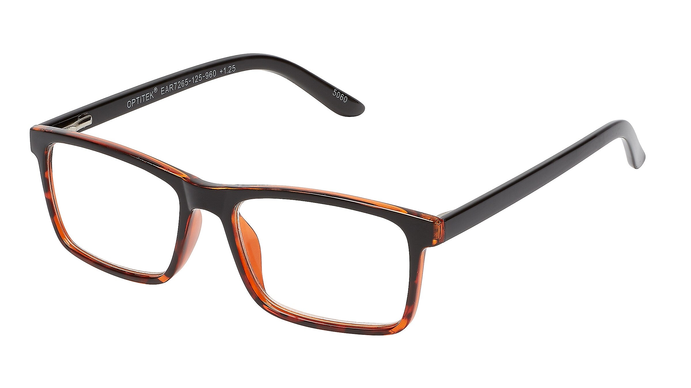 SAV Optitek +2.50 Reading Glasses, Demi Black (EAR7265-250-960)