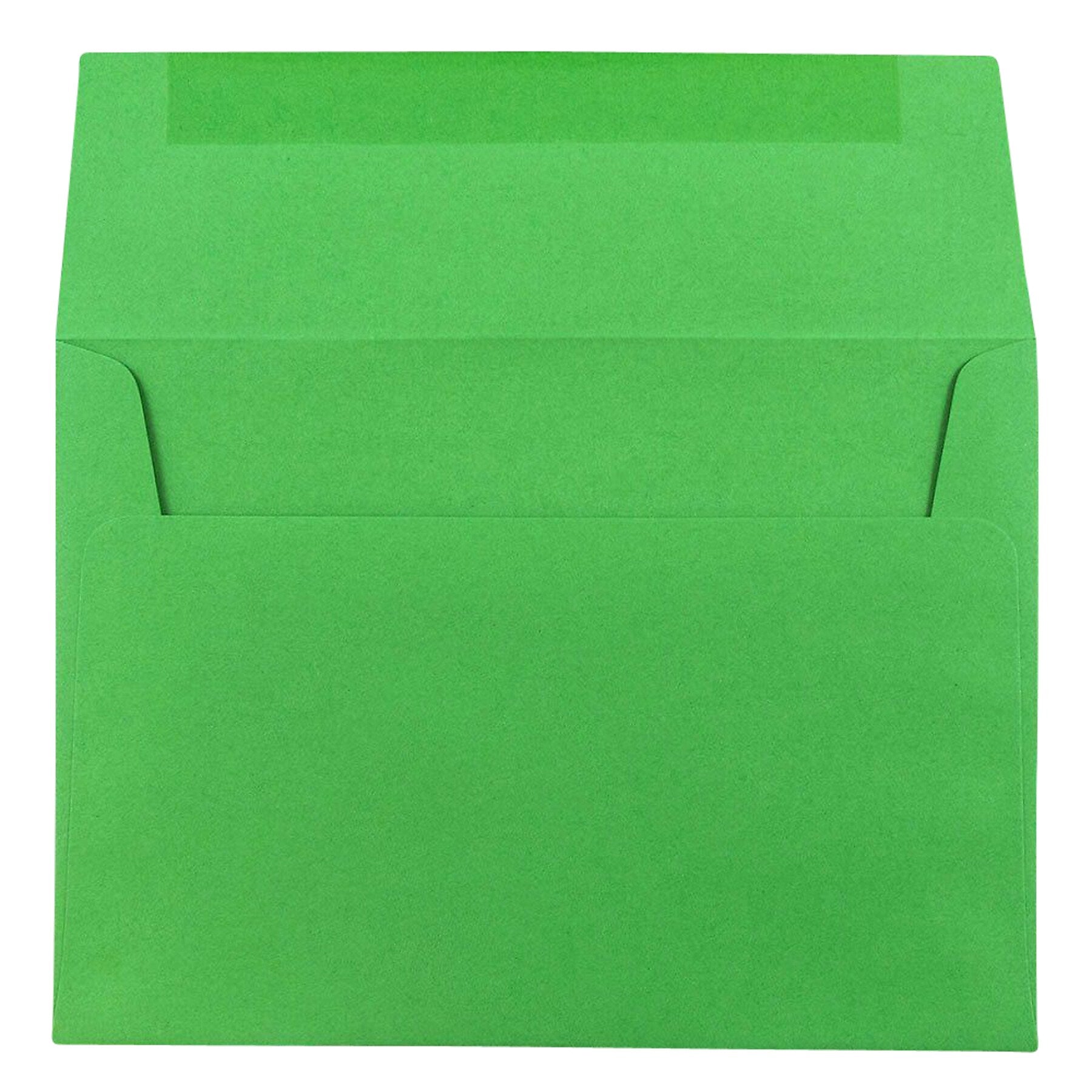 JAM Paper A8 Booklet Envelope 5 1/2" x 8 1/8", Green, 100/Pack (95625d)