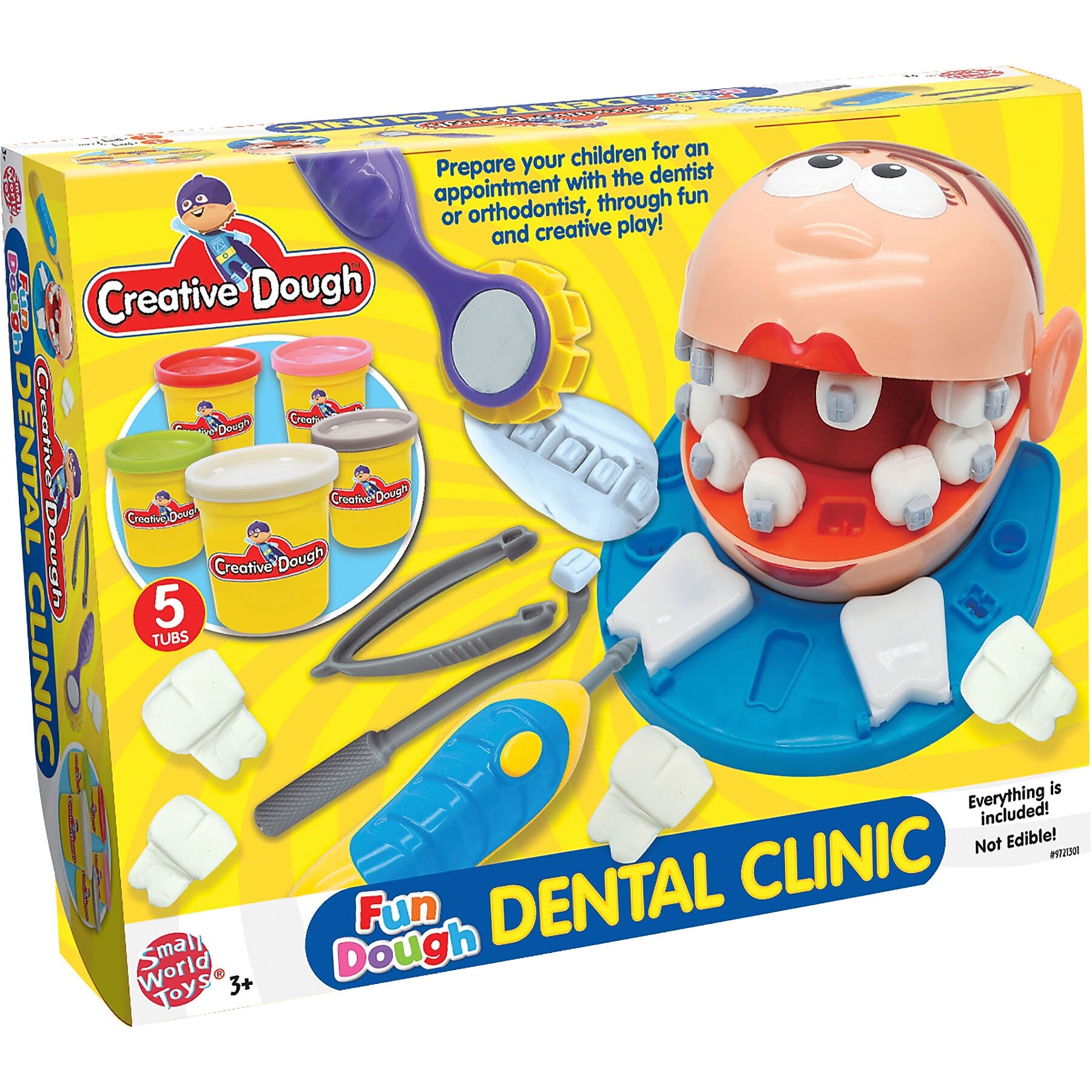 Small World Toys Creative Dough Fun Dough Activity Set: Dental Clinic, 13/Set (SWT9721301)