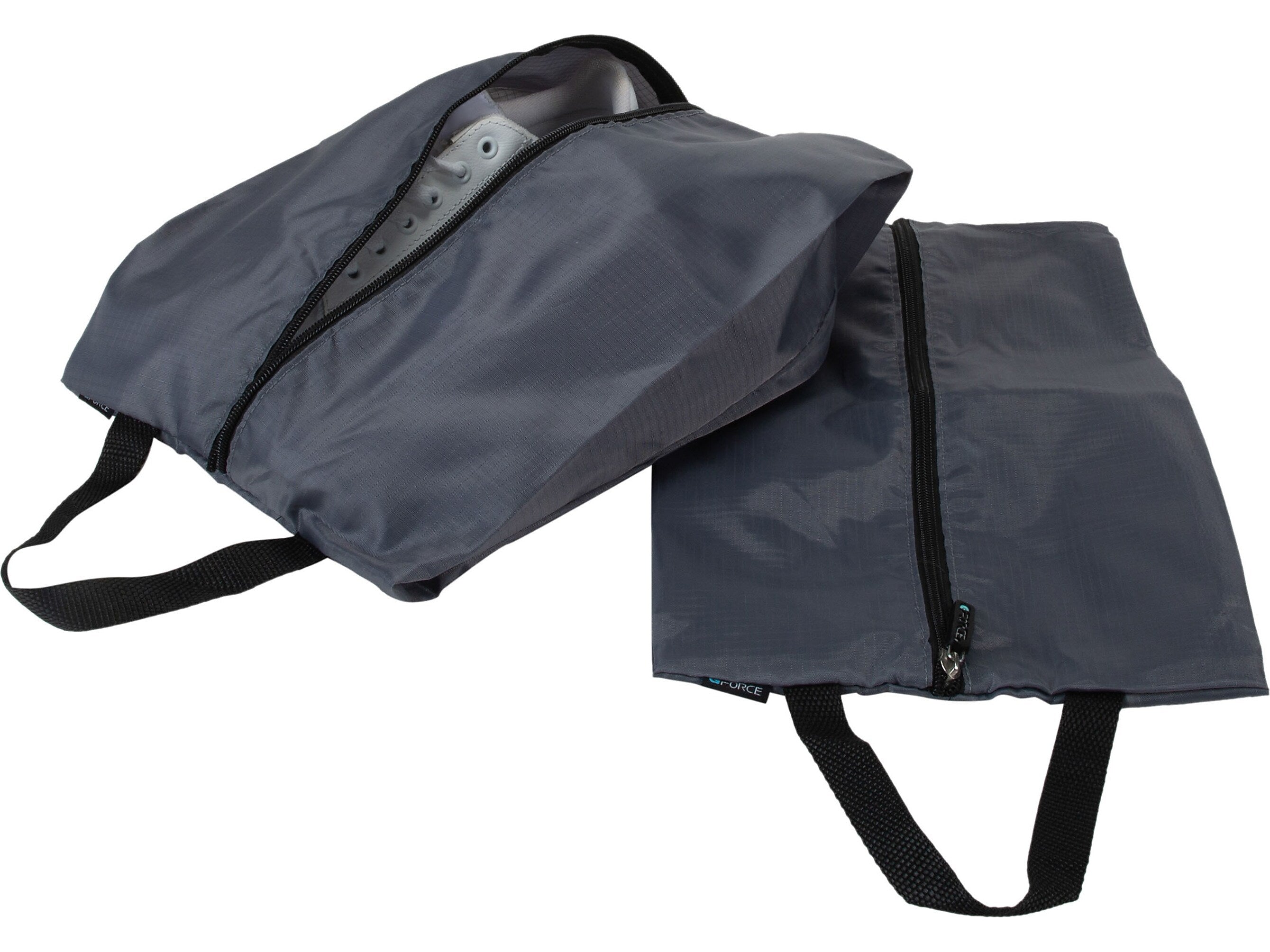 G Force 9" 2-Piece Nylon Travel Pouch Set, Gray/Black (6064)