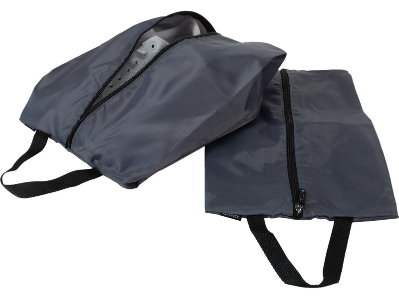 G Force 9" 2-Piece Nylon Travel Pouch Set, Gray/Black (6064)