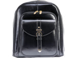 McKlein OLYMPIA Leather Laptop Backpack, Medium, Black (99565)