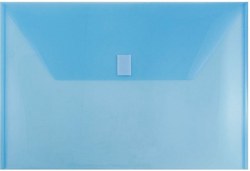 JAM Paper Premium Plastic Document File, Legal, Blue, 3/Pack (219V0BUX3)